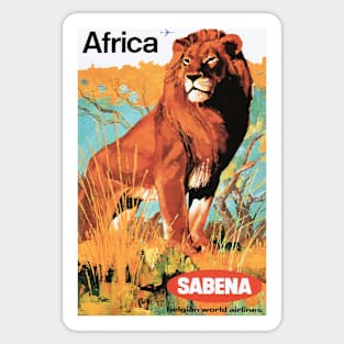 AFRICA LION SAFARI Sabena Airlines Vintage Travel Sticker